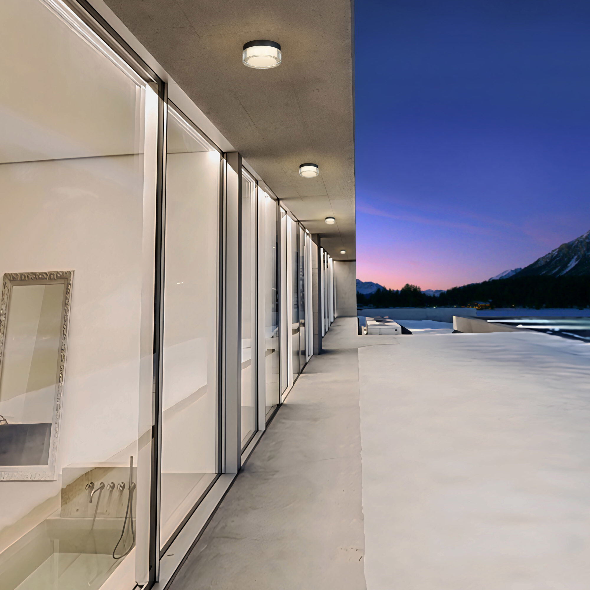 Sunspot LED 6 inch Sand Black Outdoor Flush Mount